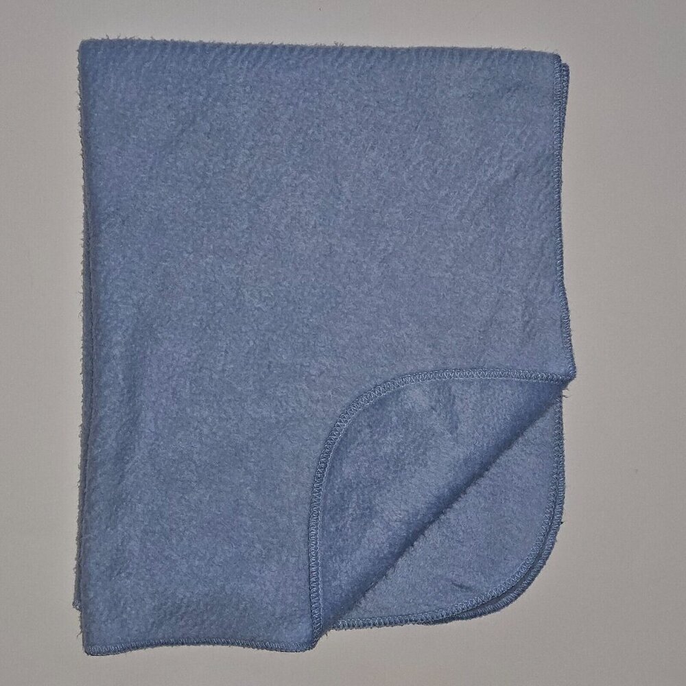 VTG Babycare Solid Light Blue Baby Blanket Lovey 27x32 Soft Acrylic Blend